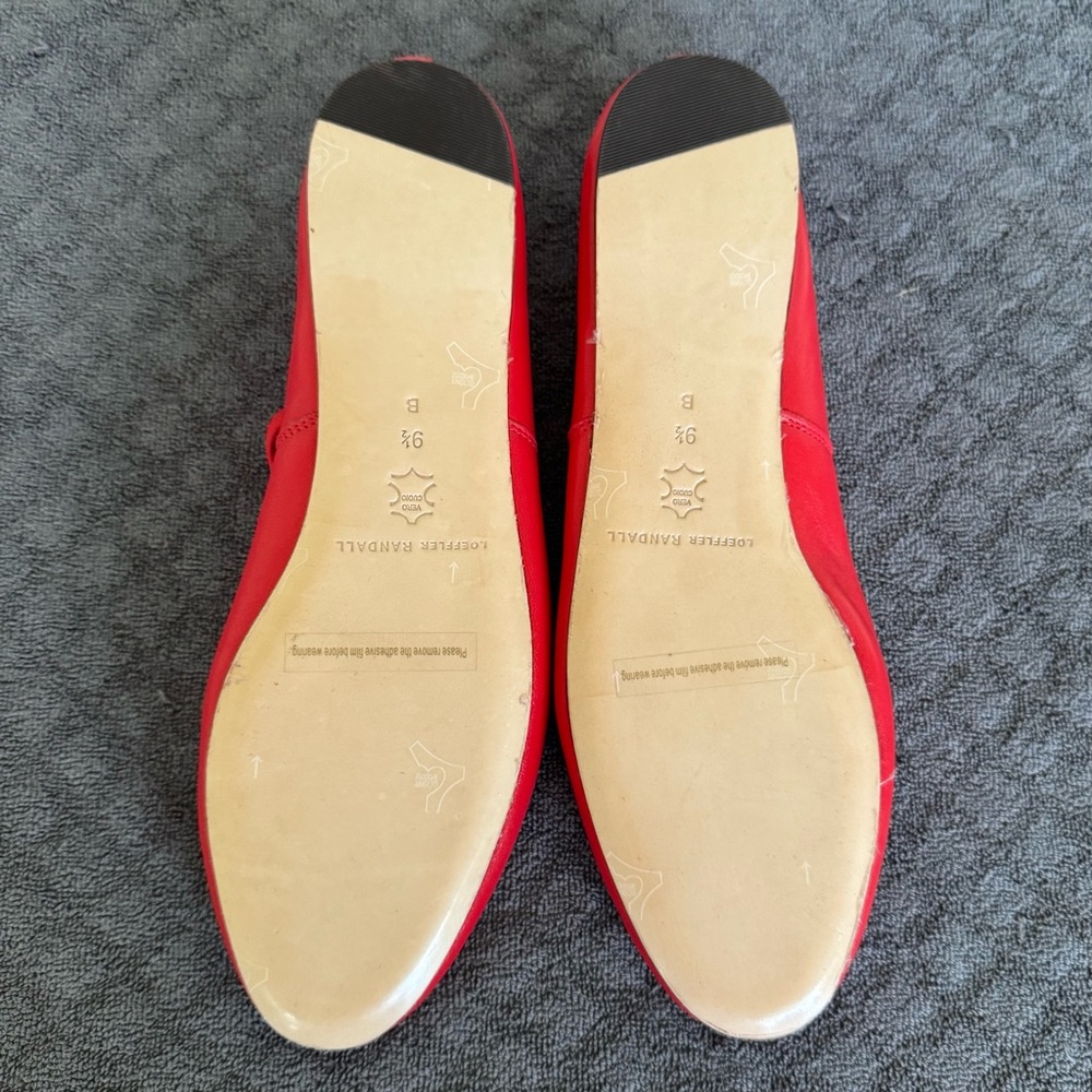 Loeffler Randall Leonie Red Leather Ballet Flats Size 9.5 - Picture 6 of 6